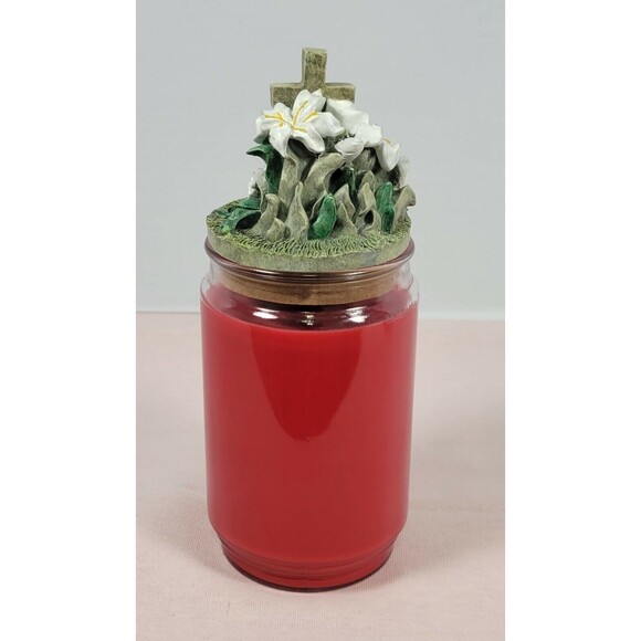 TCR candle topper cross and flowers rare green and white.    8-10 - Picture 8 of 9